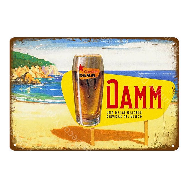 【20*30cm/30*40cm】Damm Beer - Vintage Tin Signs/Wooden Signs
