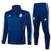 Joyfball 2025/2026 Real Madrid Long Zipped Jacket Retro Version Royal Blue Soccer Jersey 1:1 Thai Quality 