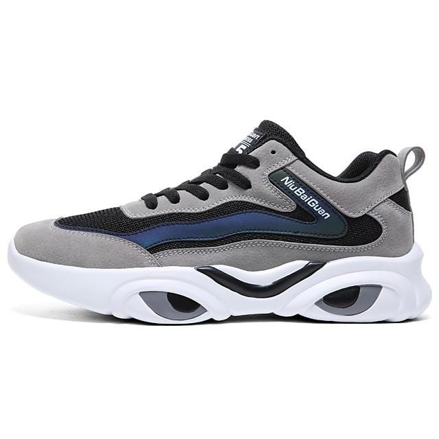 Men's Summer / Fall Sporty Daily Outdoor Trainers / Athletic Shoes Running Shoes / Basketball Shoes Tissage Volant Breathable Non-slipping Wear Proof Dark Grey / Black / Light Grey - VSMEE