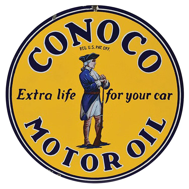 Conocophillips Motor Oil - Tin Signs/Wooden Signs - Still Life Series - 12*12inches (Round)