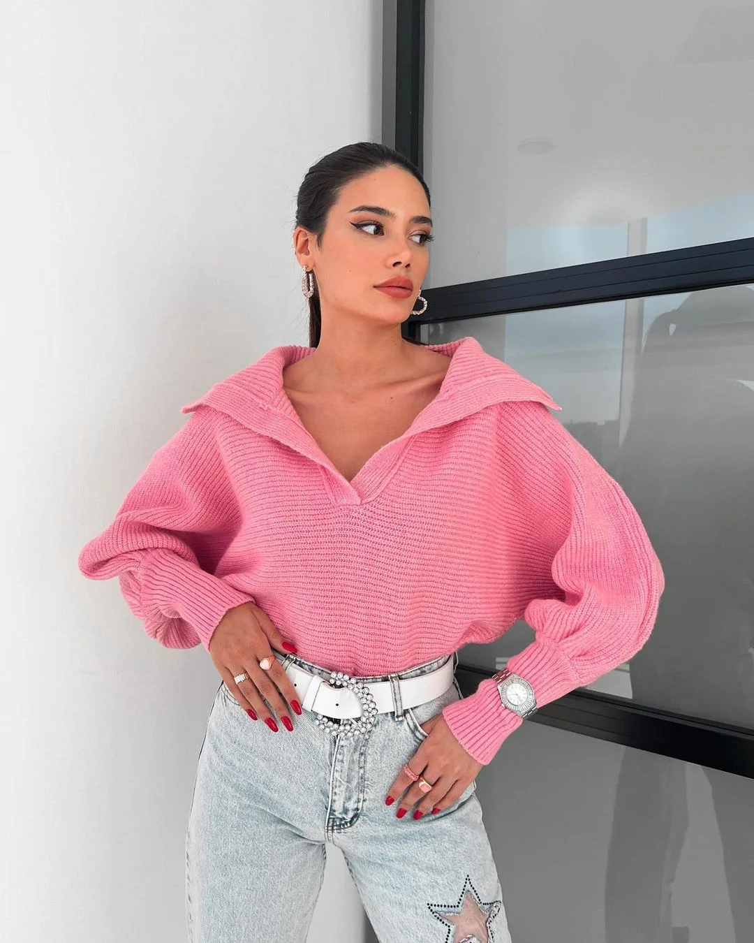 Nigikala Nigikala 2025 Explosion Lazy Loose Lantern Sleeves Lead Lady Short Sweater