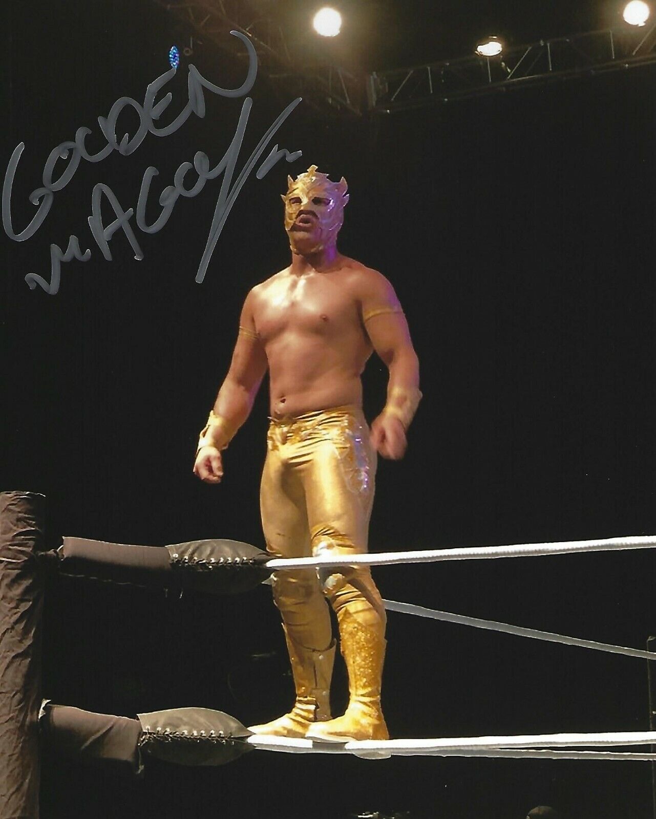 Golden Magic Signed 8x10 Photo Poster painting AAA Lucha Libre Wrestling Autograph Octagon Jr 1