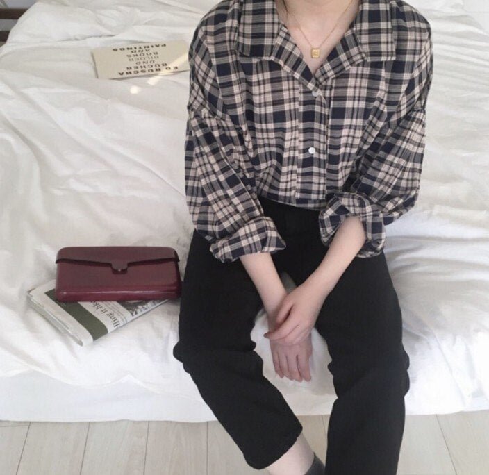 New yellow Shirt Oversize female Tops Women Long sleeve Linen Cotton Girls Blouse Autumn Plus Size Women Blouses Plaid femme