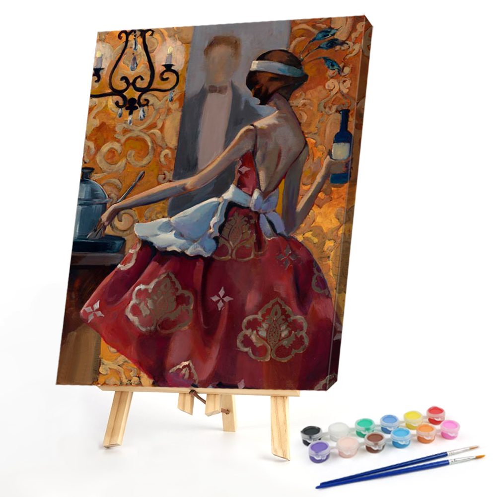 

40*50CM - Paint By Numbers - Big Dress Girl, 501 Original