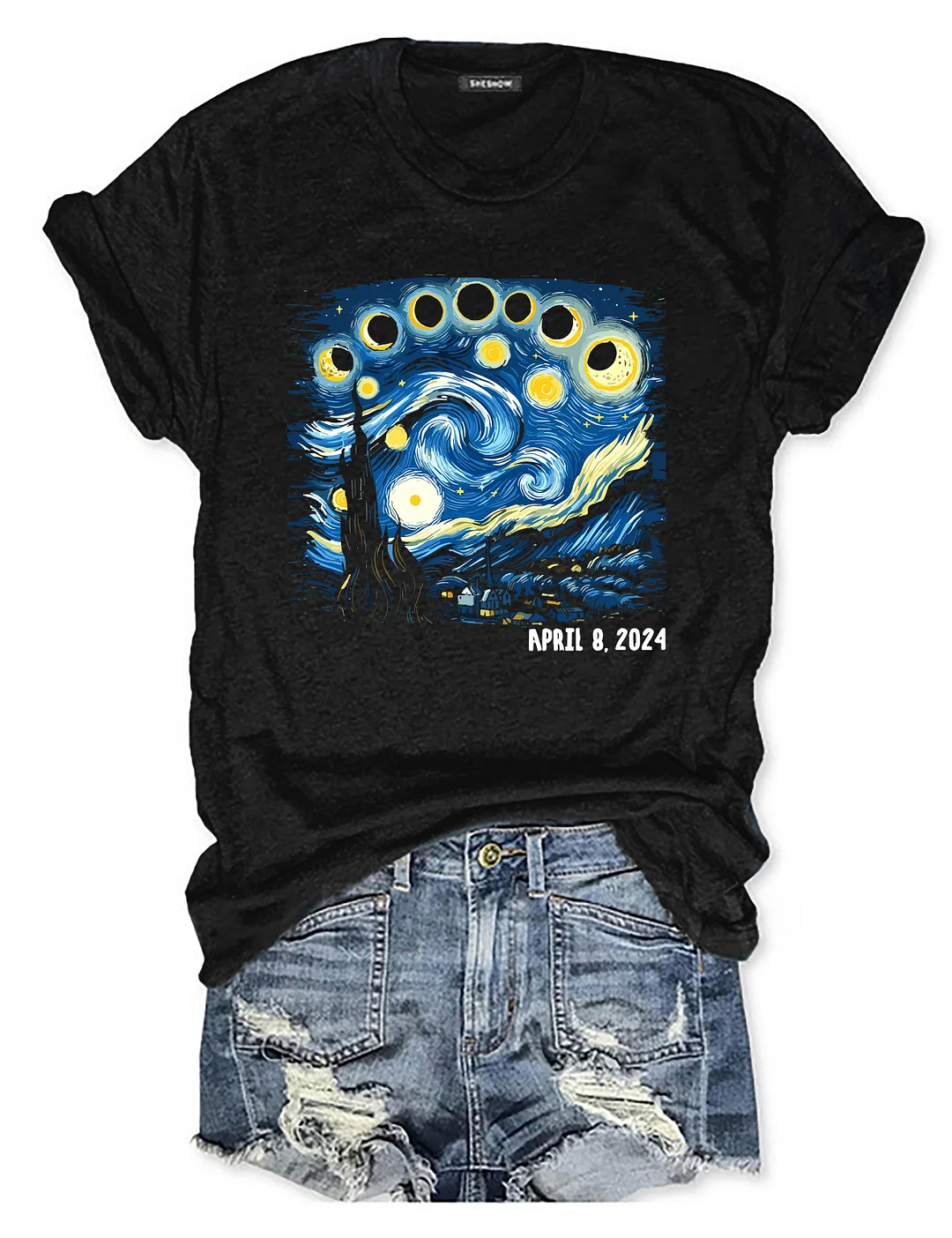 Solar Eclipse 2024 Artistic T-shirt
