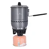  2-3 Person Camping Windproof Cooking System with Heat Exchanger Pot for Backpacking Hiking BVS01