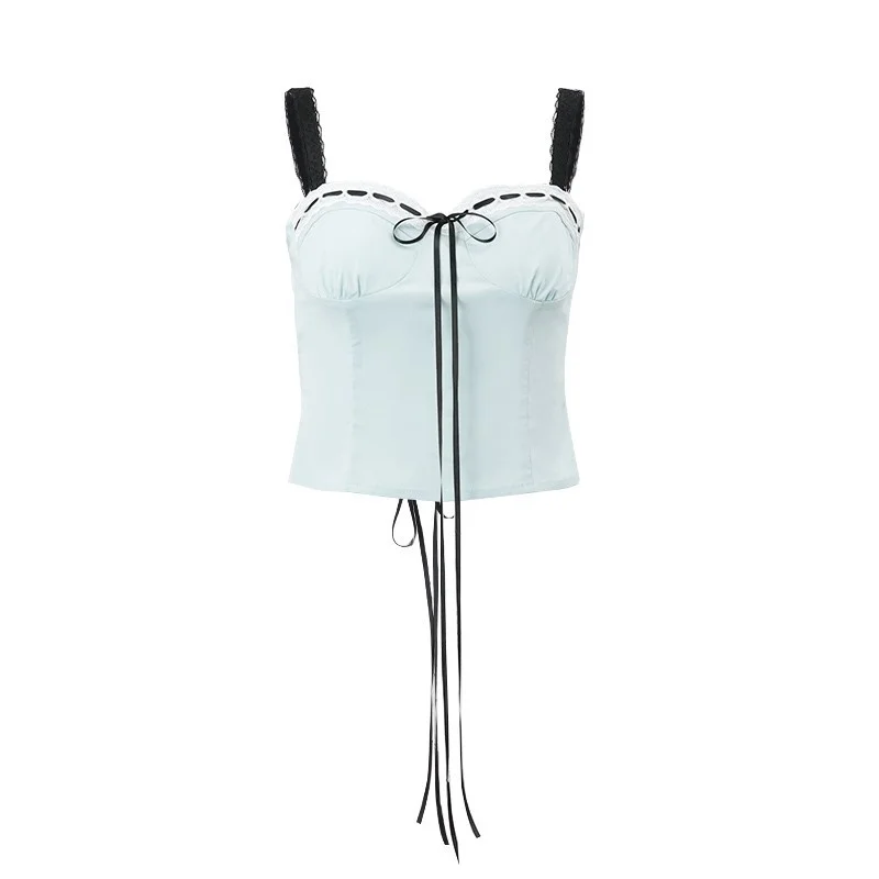 Brownm Brownm New Summer Women's Sexy Hot Girl Lace Square Collar With Low Breast Sling Vest