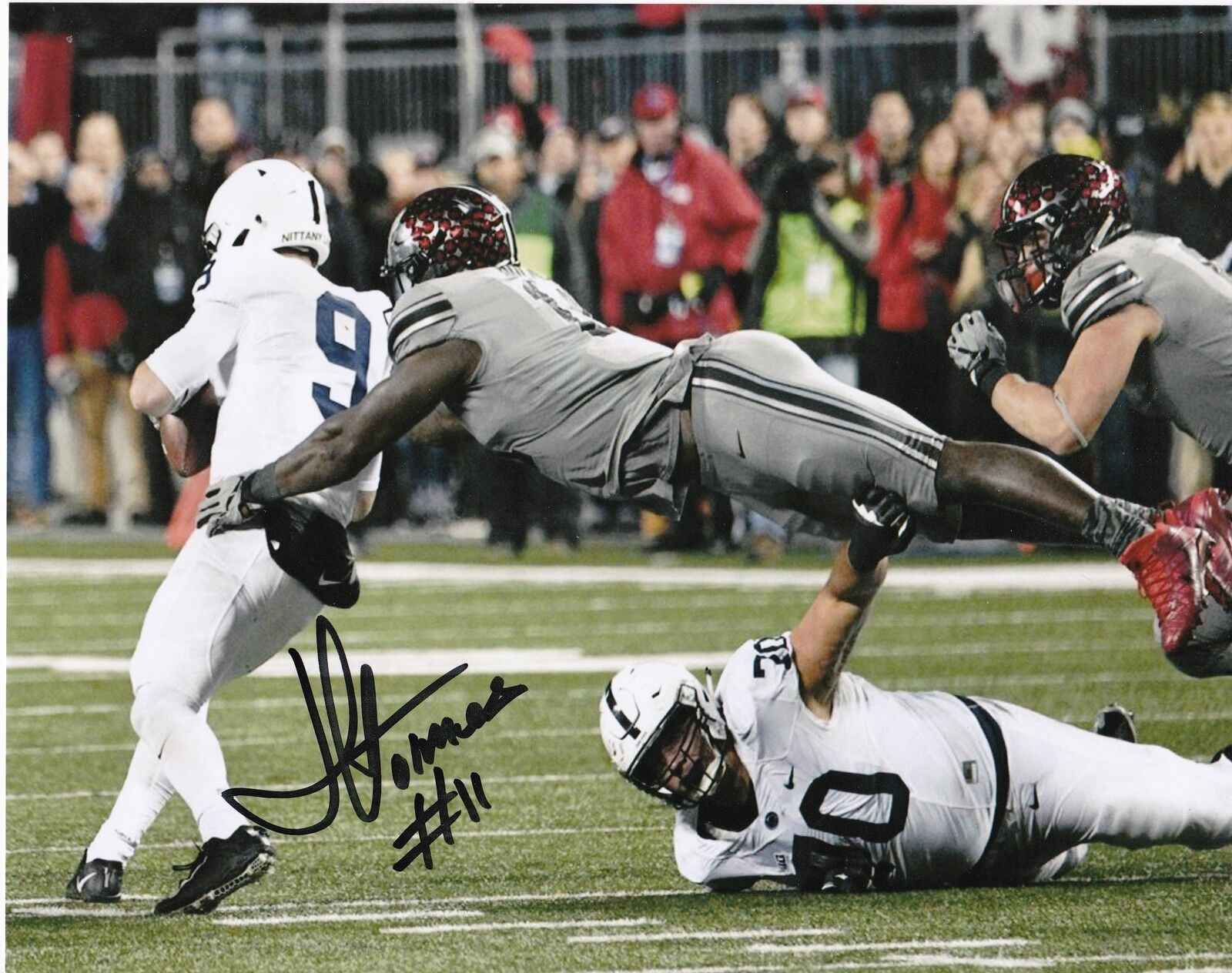 JAYLN HOLMES OHIO STATE BUCKEYES ACTION SIGNED 8x10