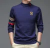 Top Grade New Designer Fashion Brand Luxury Knit Half Turtleneck Men Warm Woolen Sweater