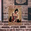Black Cat And Girl - Metal Tin Signs(12*16Inch) - Animal