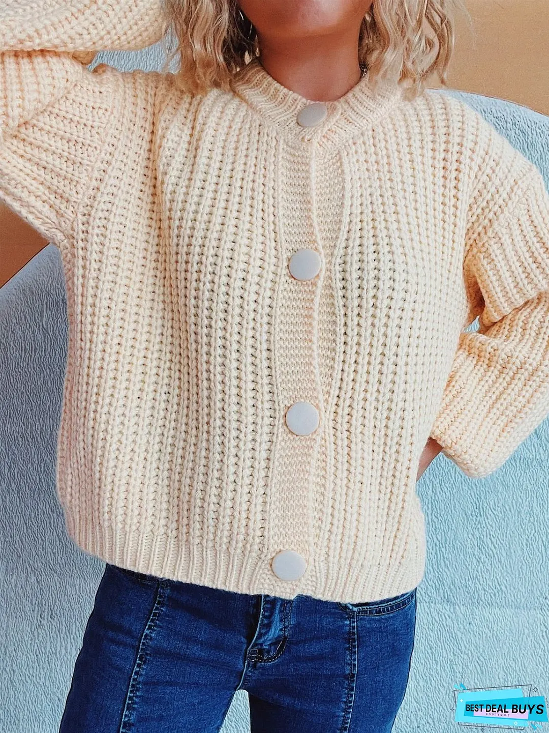 Button Up Long Sleeve Cardigan