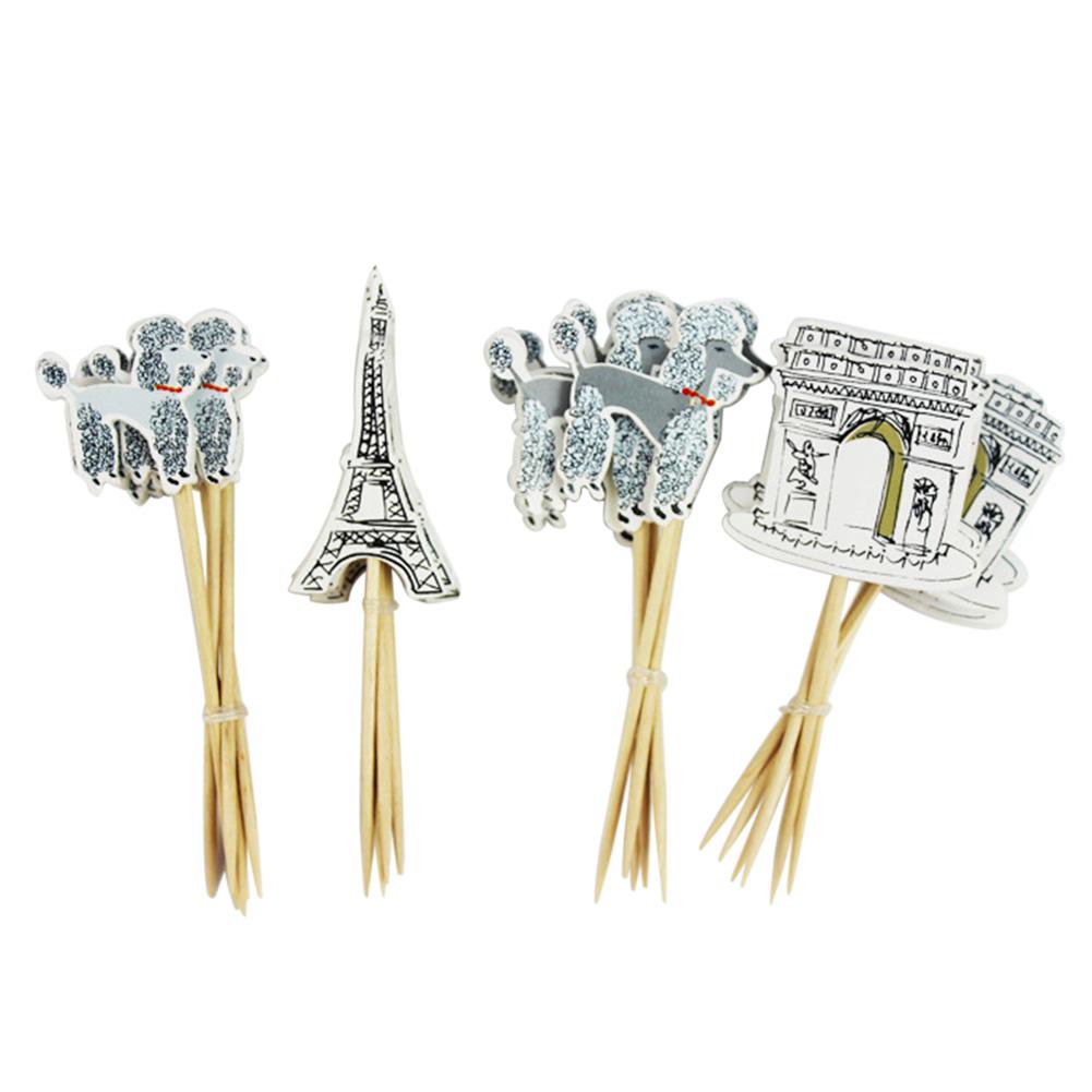 

24pcs Paris Eiffel Tower Cupcake Topper Pick Wedding Birthday Party Decor, 501 Original