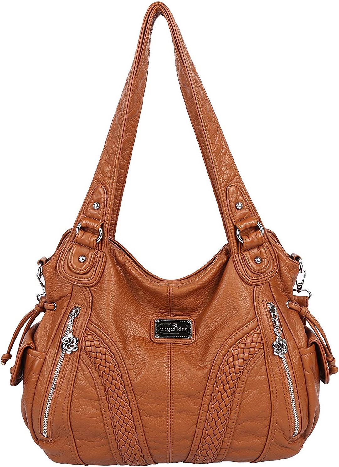 Women Top Handle Satchel Handbags Shoulder Bag Messenger Tote Washed Leather Purses Bag …