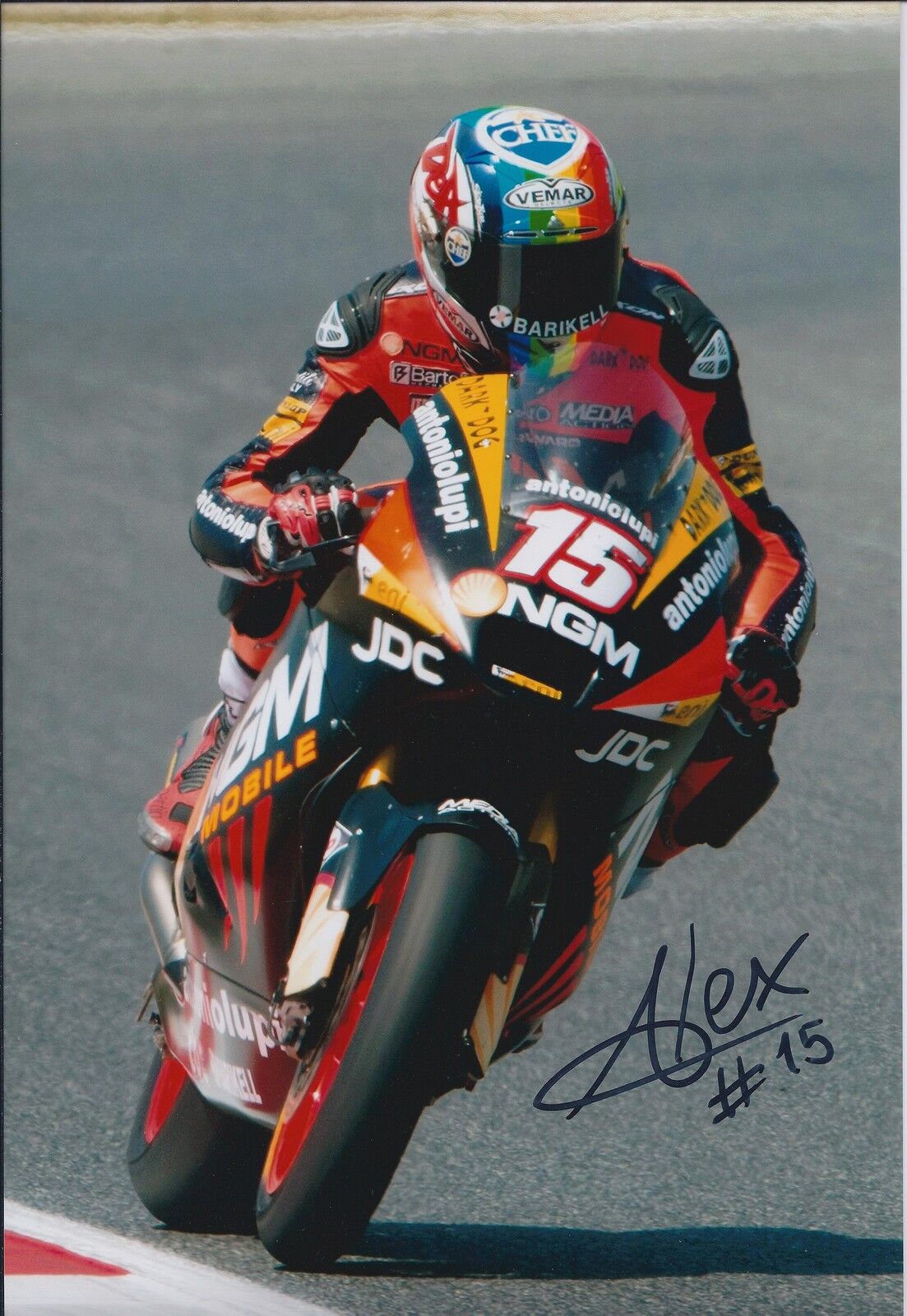 Alex De ANGELIS SIGNED NGM MOTO GP Autograph 12x8 Photo Poster painting MOTO2 AFTAL COA