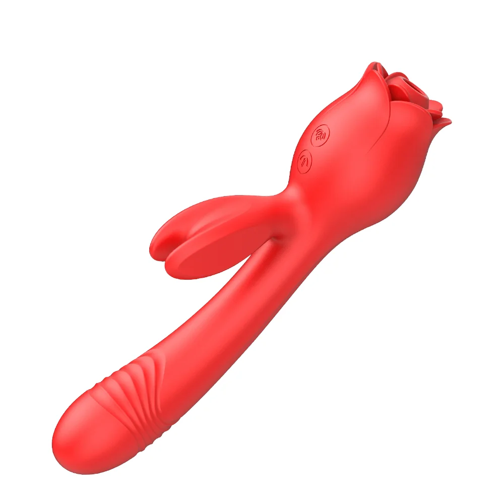 Bunny Rose Sex Toy 3 in 1 Clit Sucker Thrusting Vibrator