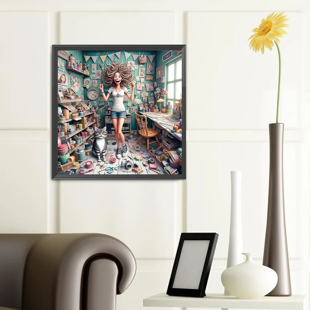 Diamond Painting - Full Round Drill - Girl(Canvas|40*40cm)