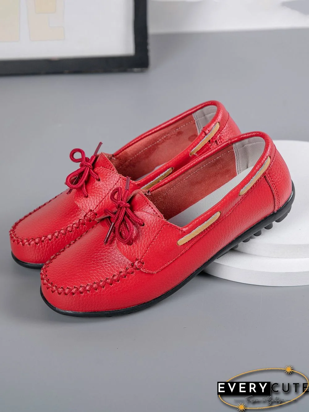 Retro Casual Simple Lace-up Flat Shoes