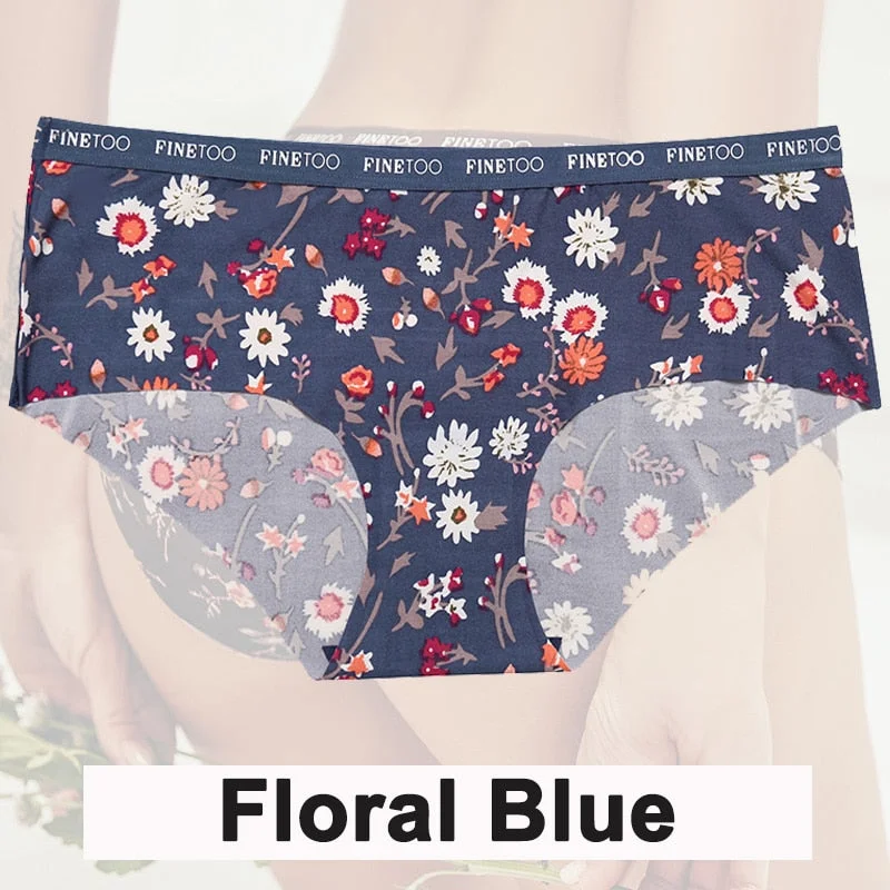 1/2PCS Set Women Panties Sexy Lingerie Seamless Underwear  Floral Female Underpants Intimates Panties Solid Color Finetoo Briefs