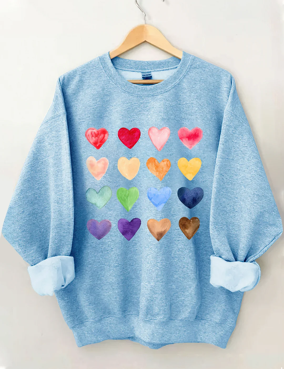 Watercolor Hearts Valentine's Day Sweatshirt