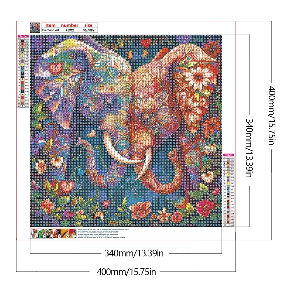 Diamond Painting - Full Round Drill - Elephant(Canvas|40*40cm)