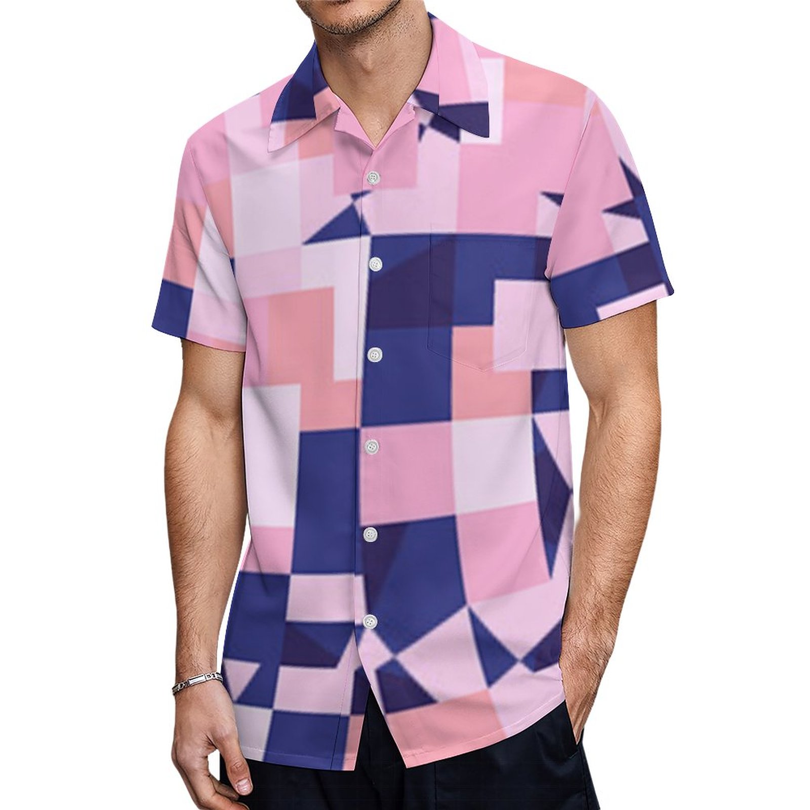 Skater Girl Agoura Hills Block Hawaiian Shirt Mens Button Down Plus Size Tropical Hawaii Beach Shirts