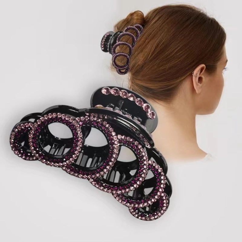 Women's Minimalist Classic Style Solid Color Alloy Inlay Rhinestones Hair Claws