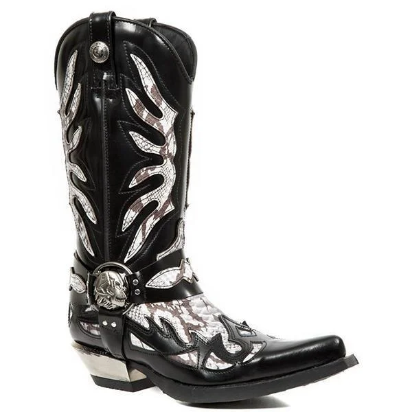 Men's Leather Snake Cowboy Boots