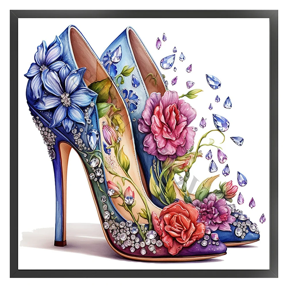 11CT Full Stamped Cross Stitch - High Heel(Canvas|40*40CM)
