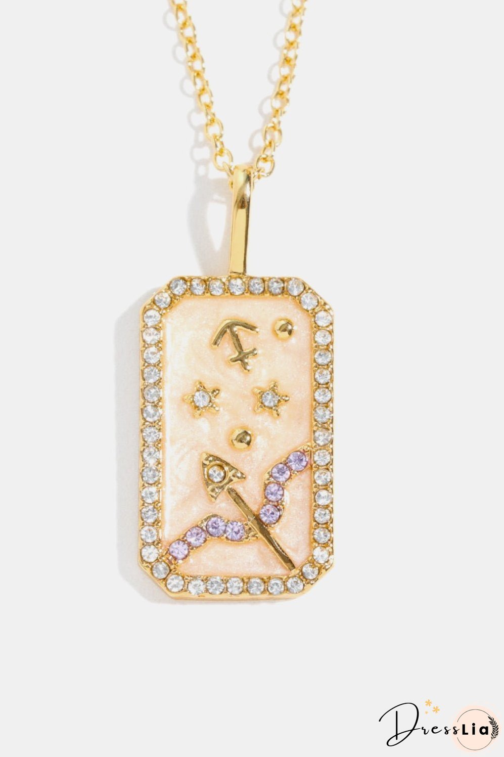 Rhinestone Constellation Pendant Copper Necklace