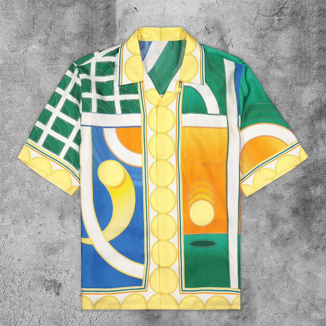 Contrast Color Casual Noble Luxury Short Sleeve Shirt