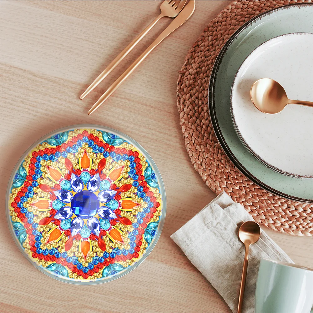 [Upgrade - Waterproof Coaster]6pcs DIY Mandala Coaster Set Holiday Christmas for Adults and Beginners(With Covers)