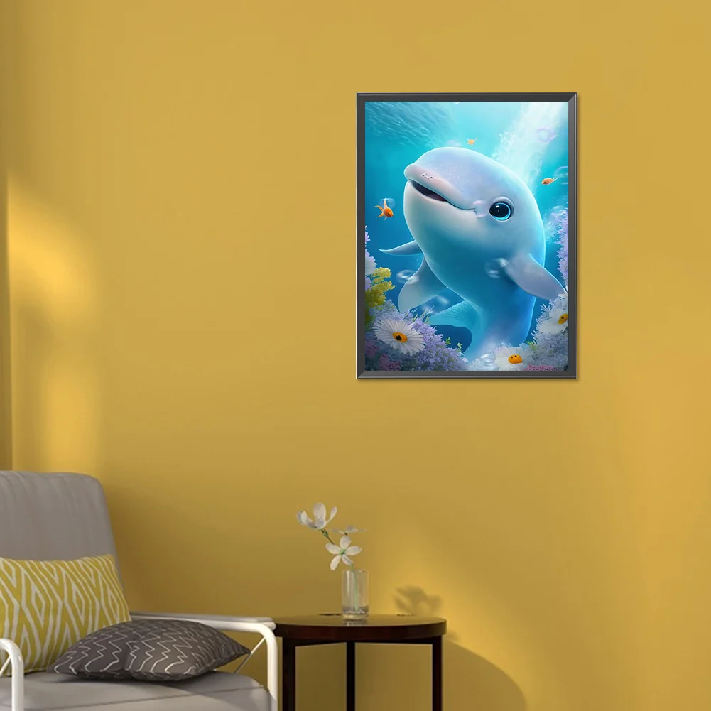 Full Round Diamond Painting 30*40cm - Longing For Dolphins