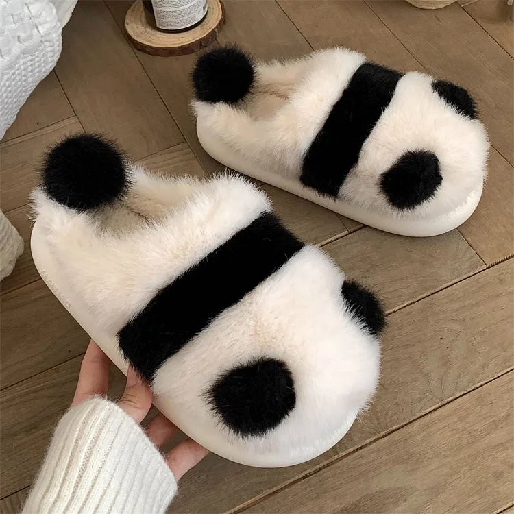 Kawaii Fleece Panda Home Slippers SP18617