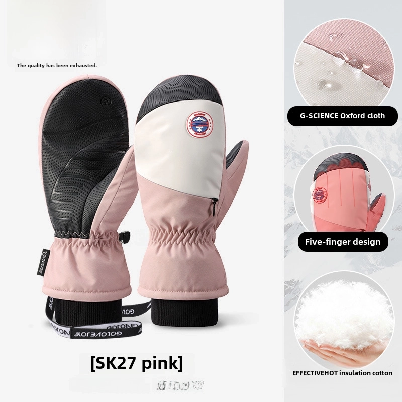 Winter Ski Gloves Outdoor Velvet Warm Electric Bike Riding Gloves Non-slip Waterproof Touch Screen Gloves SK28