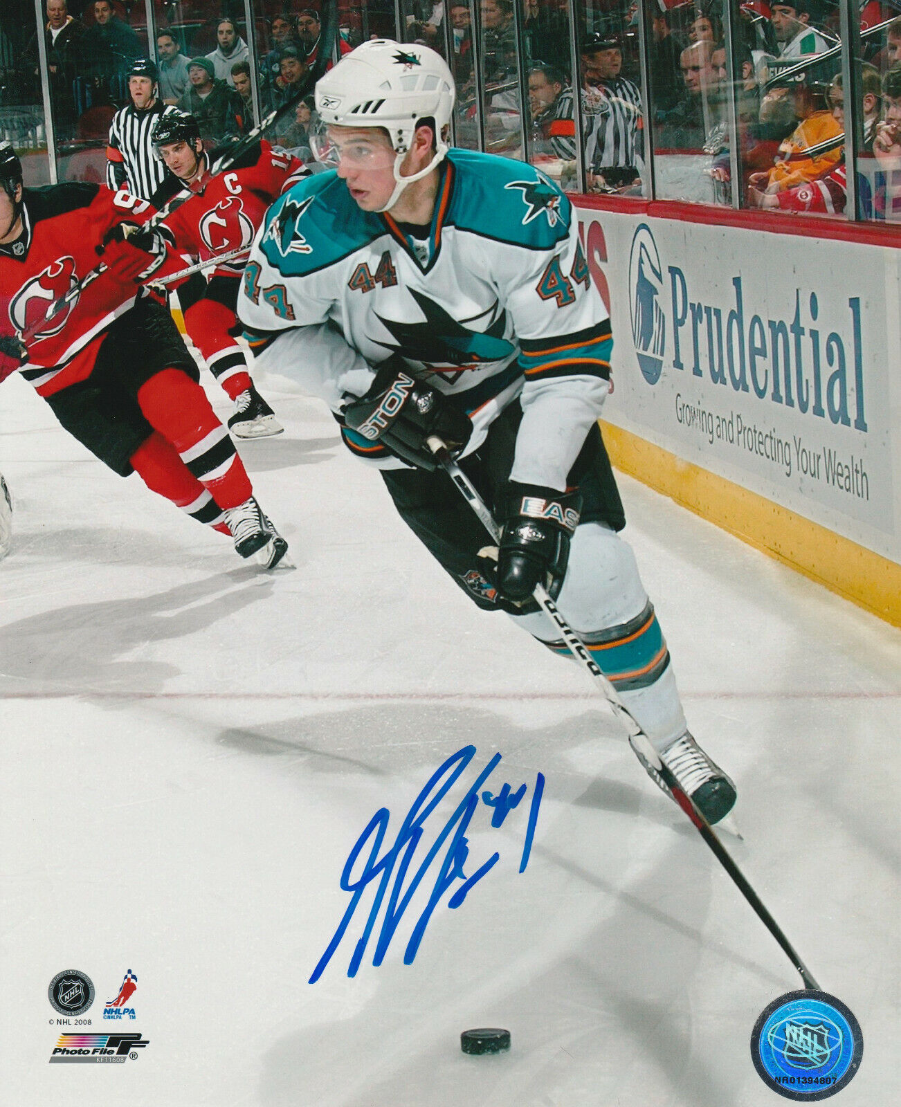 MARC-EDOUARD VLASIC SIGNED SAN JOSE SHARKS 8x10 Photo Poster painting #1 Autograph