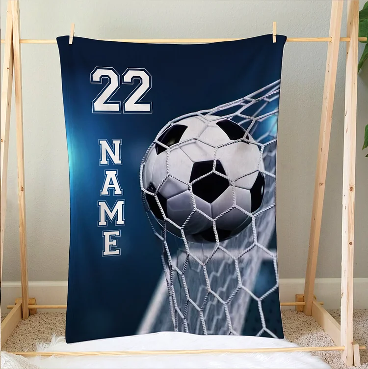 Personalized Soccer Blanket, Soccer Soft Cozy Blankets, Custom Soccer Gift |BKKid318