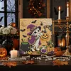 Kit de peinture de perles maison pour chaton d&rsquo;Halloween avec cadre 20x20 cm