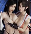 Tifa Lockhart & Mai Shiranui Decorative Painting - (FF7) Final Fantasy VII The King of Fighters - H-TWO Studio