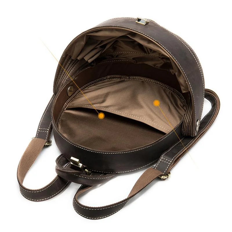 Cool Retro Beetle Shaped Genuine Leather Handmade  Flap Cover Rucksack