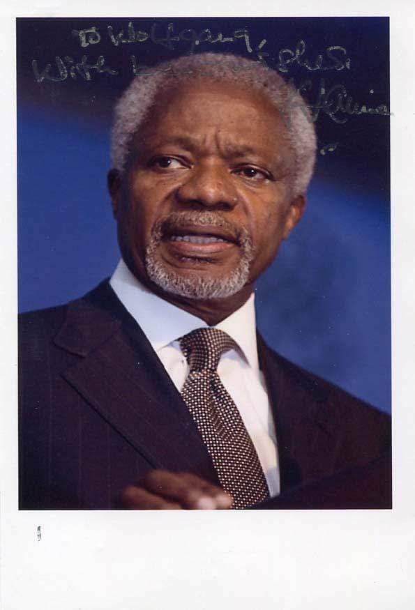 Kofi Annan UNITED NATIONS autograph, signed Photo Poster painting