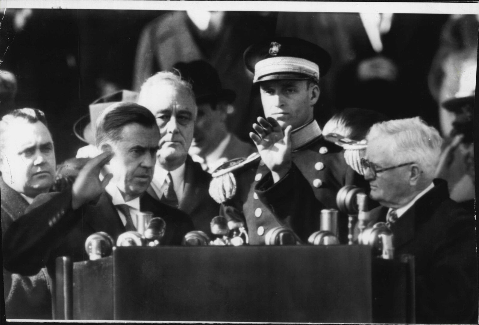 President Franklin Roosevelt Observes Oath by Vice President Press Photo Poster painting