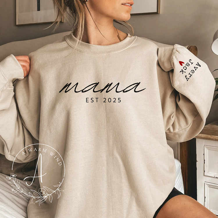 Minimalist Mothers Day Gift,Personalized Sweatshirt For Mom