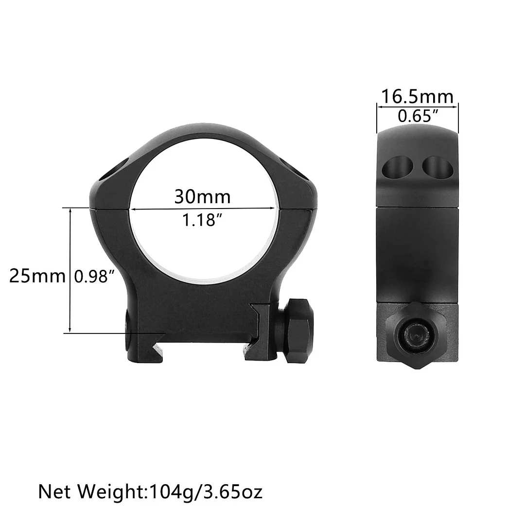 ohhunt® 30mm Picatinny Scope Rings Black 7075-T6 Three-stage Hard Anodized