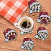10pcs/set DIY Diamond Art Halloween Art Diamonds Coaster with Holder Kits (Dog Paw Christmas)