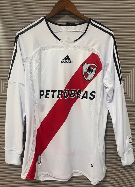 2006-2007 Long Sleeves Retro River Plate Home Football Shirt