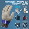 Level 9 Cut Resistant Glove-Stainless Steel Wire Metal Mesh Butcher Safety Work Glove for Meat Cutting, Fishing,Cooking