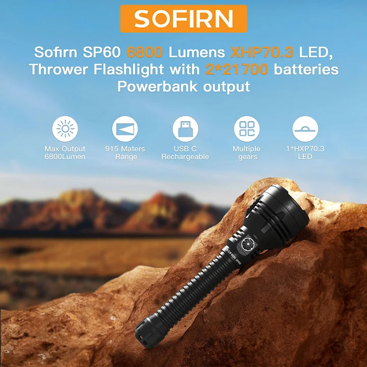 は自分にプチご褒美を 6800 Bright Super SP60 Sofirn Lumens Flashlight Thrower ライト・ランタン