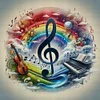 Colored Musical Notes-11CT Stamped Cross Stitch 40*40cm/15.75*15.75in