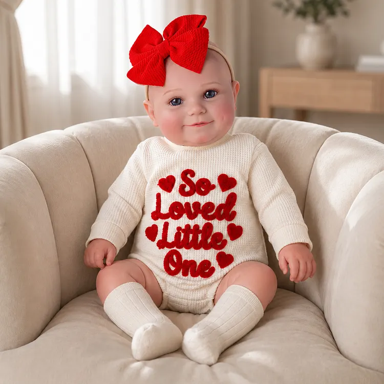 Babeside Maddy 20" Vinyl Awake Reborn Baby Girl Doll with Red Bow Outfit, Sweet Gift