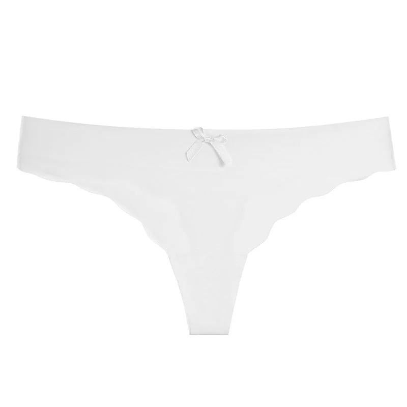 Women's Sexy Thongs G-string Underwear Seamless Invisible Panties For Ladies Fashion Ruffle Female T-back Underpants 1/2pcs